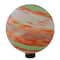 10" Orange & Green Swirl Designed Outdoor Garden Gazing Ball